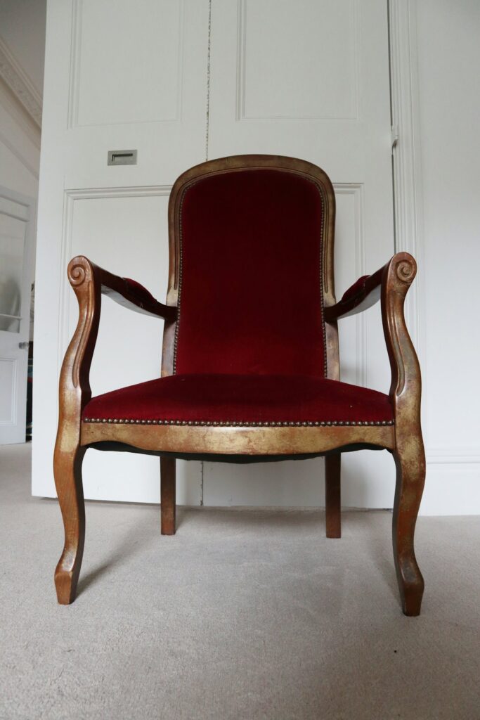 Baroque Velvet Accent Armchair